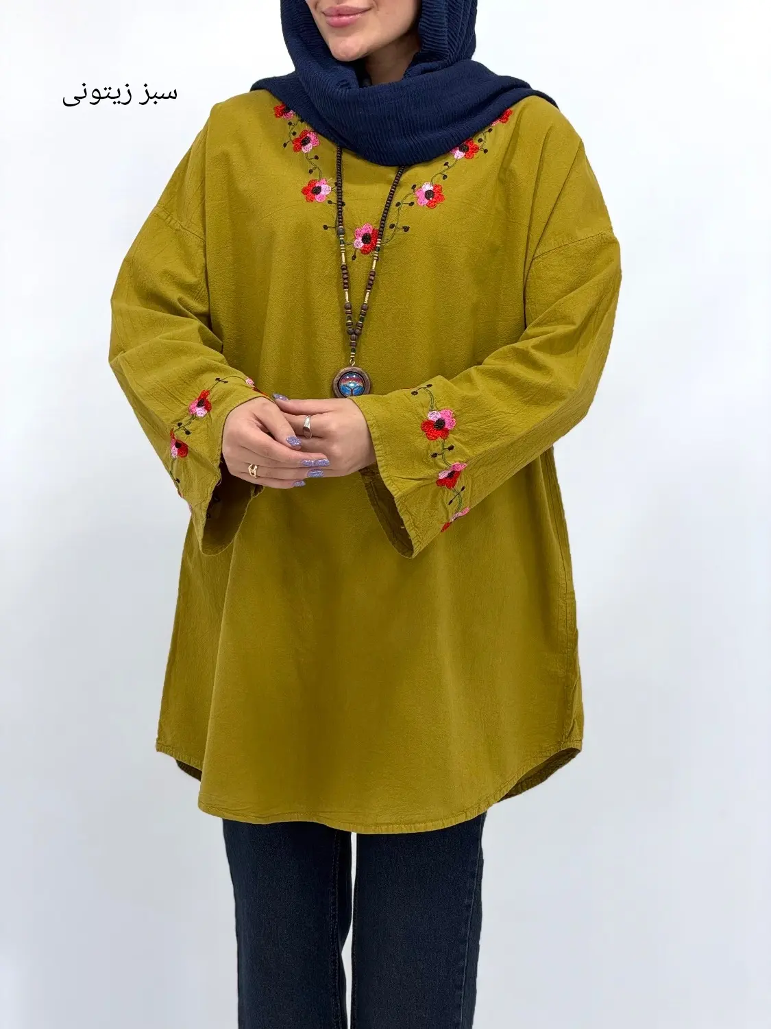 مانتو لینن گلدوزی نرگس کد 5953